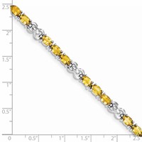 Sterling Silver Rhodium-plated Citrine Bracelet view 4