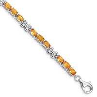 Sterling Silver Rhodium-plated Citrine Bracelet view 1