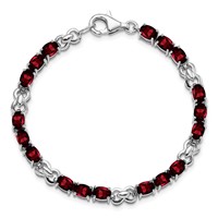 Sterling Silver Rhodium-plated Garnet Bracelet view 5