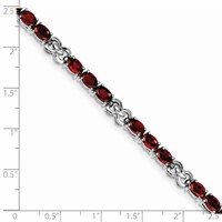 Sterling Silver Rhodium-plated Garnet Bracelet view 4