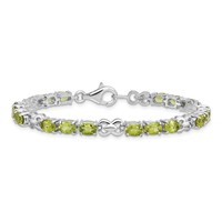 Sterling Silver Rhodium-plated Peridot Bracelet view 3