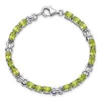 Sterling Silver Rhodium-plated Peridot Bracelet view 5