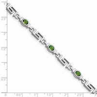 Sterling Silver Rhodium-plated Peridot Bracelet view 4