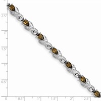 Sterling Silver Rhodium-plated Smoky Quartz Bracelet view 3
