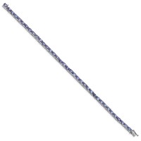 Sterling Silver Rhodium-plated Tanzanite Bracelet view 2