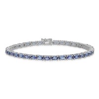 Sterling Silver Rhodium-plated Tanzanite Bracelet view 3