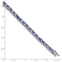 Sterling Silver Rhodium-plated Tanzanite Bracelet view 5
