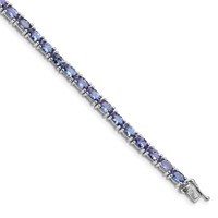 Sterling Silver Rhodium-plated Tanzanite Bracelet view 1