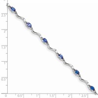 Sterling Silver Rhodium Plated Diamond and Tanzanite Bracelet view 4