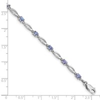 Sterling Silver Rhodium Plated Diamond and Tanzanite Bracelet view 4