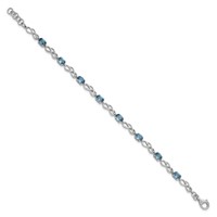 SSilver RH-plated Swiss Blue Topaz Infinity Link with.5in Ext. Bracel, 7.25" view 1