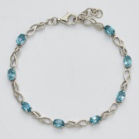 SSilver RH-plated Swiss Blue Topaz Infinity Link with.5in Ext. Bracel, 7.25" view 3