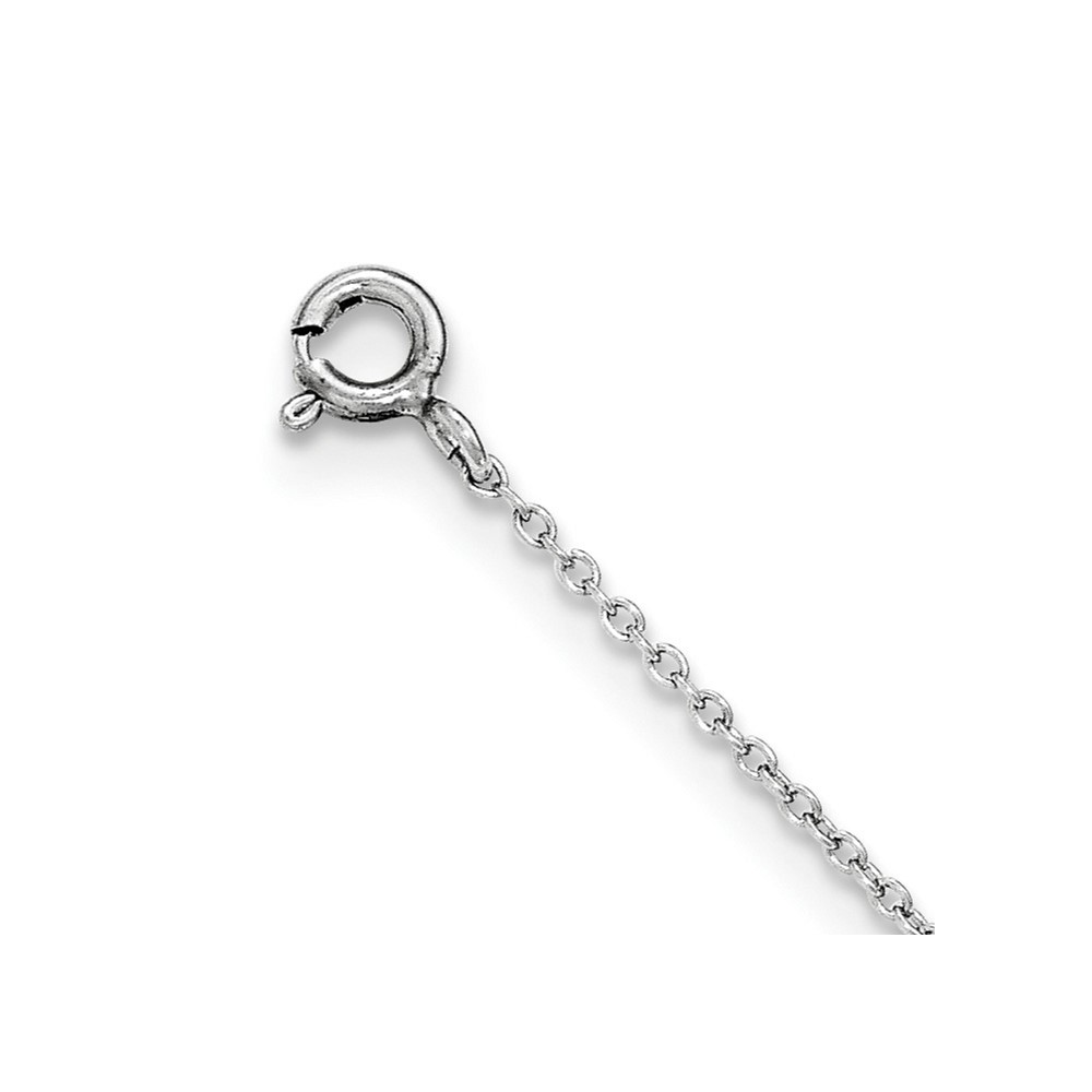 Sterling Silver Rhodium-plated Polished CZ Anchor 7 Inch Bracelet (QX932CZ)