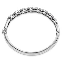 Sterling Silver Rhodium-plated Amethyst Hinged Bangle view 2