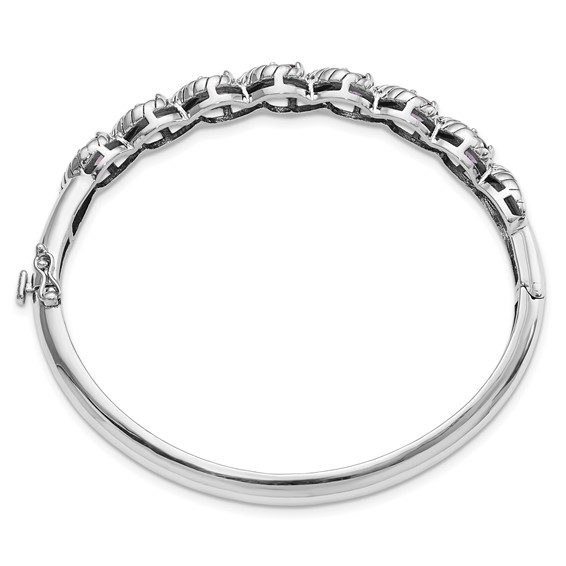 Gemstone Hinged Bangles