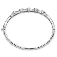 Sterling Silver Rhodium-plated Amethyst Hinged Bangle view 2