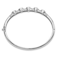 Sterling Silver Rhodium-plated Light Swiss Blue Topaz Hinged Bangle view 2