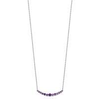 Sterling Silver Rhodium-plated Amethyst Pendant with Necklace view 2