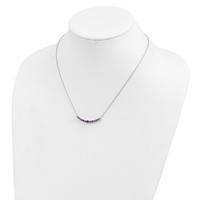 Sterling Silver Rhodium-plated Amethyst Pendant with Necklace view 3