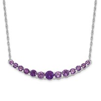 Sterling Silver Rhodium-plated Amethyst Pendant with Necklace view 1