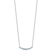 Sterling Silver Rhodium-plated Blue Topaz Pendant with Necklace view 2