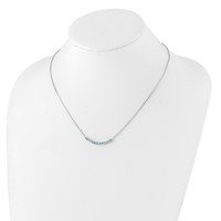 Sterling Silver Rhodium-plated Blue Topaz Pendant with Necklace view 3