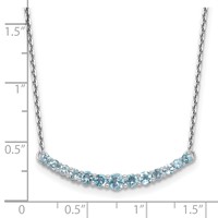 Sterling Silver Rhodium-plated Blue Topaz Pendant with Necklace view 4