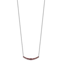 Sterling Silver Rhodium-plated Garnet Pendant with Necklace view 2