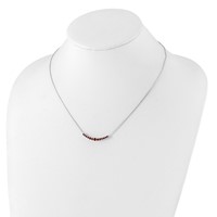 Sterling Silver Rhodium-plated Garnet Pendant with Necklace view 3