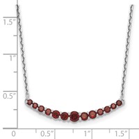 Sterling Silver Rhodium-plated Garnet Pendant with Necklace view 4