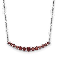 Sterling Silver Rhodium-plated Garnet Pendant with Necklace view 1