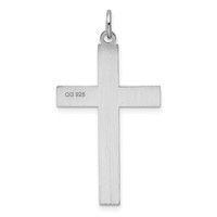 Sterling Silver Rhodium-plated Laser Cut Cross Pendant view 4