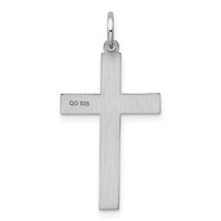 Sterling Silver Rhodium-plated Laser Cut Cross Pendant view 3