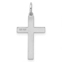 Sterling Silver Rhodium-plated Laser Cut Cross Pendant view 3