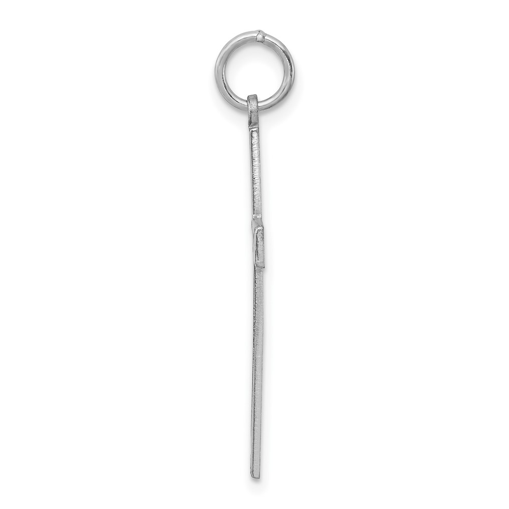 Sterling Silver Rhodium-plated Laser Designed Cross Pendant (QXR106)
