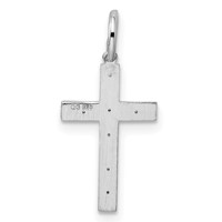 Sterling Silver Rhodium-plated Laser Cut Cross Pendant view 3