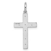 Sterling Silver Rhodium-plated Laser Cut Cross Pendant view 3