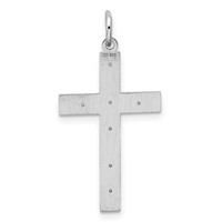 Sterling Silver Rhodium-plated Laser Cut Cross Pendant view 3