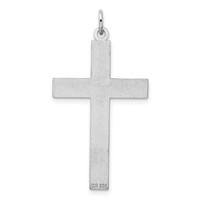 Sterling Silver Rhodium-plated Laser Cut Cross Pendant view 3