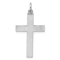 Sterling Silver Rhodium-plated Laser Cut Cross Pendant view 3