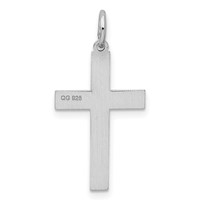 Sterling Silver Rhodium-plated Laser Cut Cross Pendant view 3