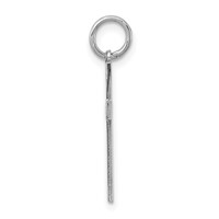Sterling Silver Rhodium-plated Laser Cut Cross Charm view 2