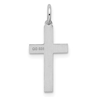 Sterling Silver Rhodium-plated Laser Cut Cross Charm view 3