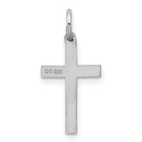 Sterling Silver Rhodium-plated Laser Cut Cross Charm view 3