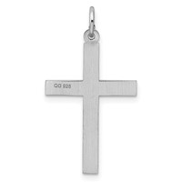 Sterling Silver Rhodium-plated Laser Cut Cross Pendant view 3