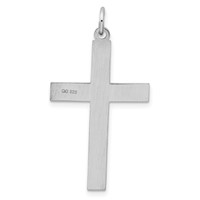 Sterling Silver Rhodium-plated Laser Cut Cross Pendant view 3
