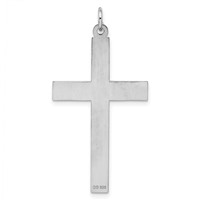 Sterling Silver Rhodium-plated Laser Cut Cross Pendant view 3