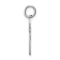 Sterling Silver Rhodium-plated Laser Cut Cross Charm view 2