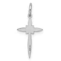 Sterling Silver Rhodium-plated Laser Cut Cross Charm view 3