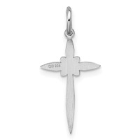 Sterling Silver Rhodium-plated Laser Cut Cross Pendant view 3